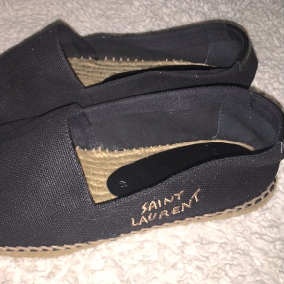 Saint Laurent Embroidered Espadrilles in Black Canvas - Picture 3 of 11